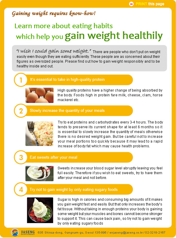 Healthy weight gain habits